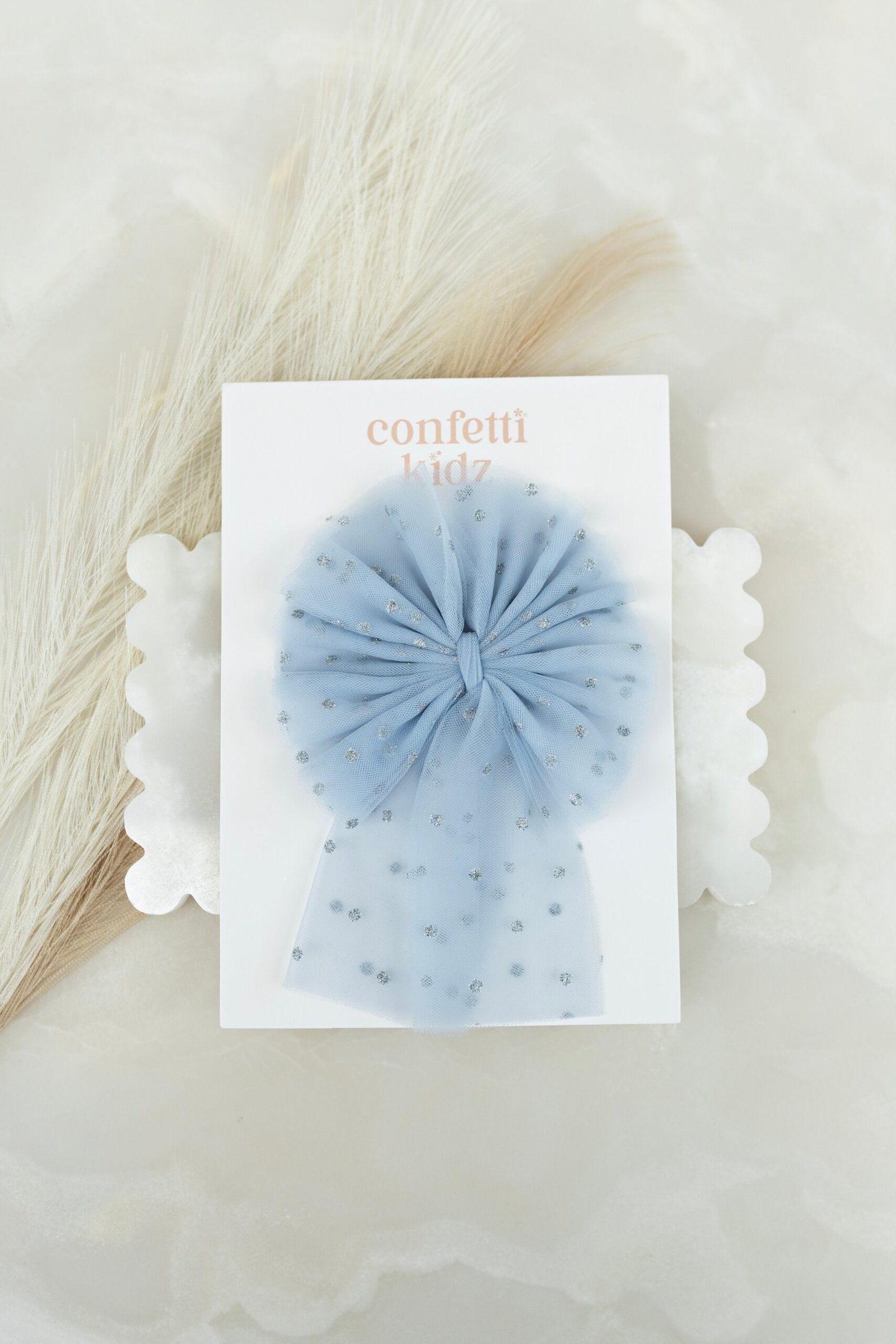 Large Tulle Sailor Bow - Dusty Blue