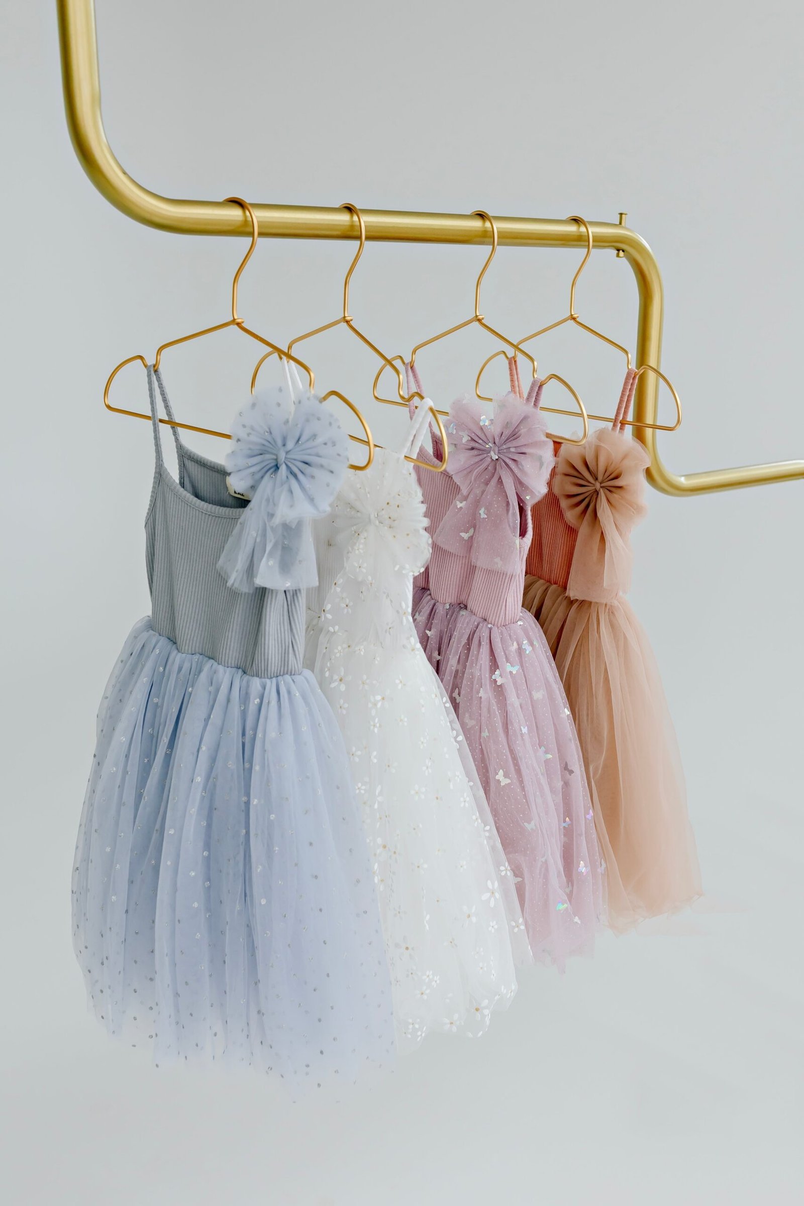 Ribbed Tulle Dress - Mauve Butterflies