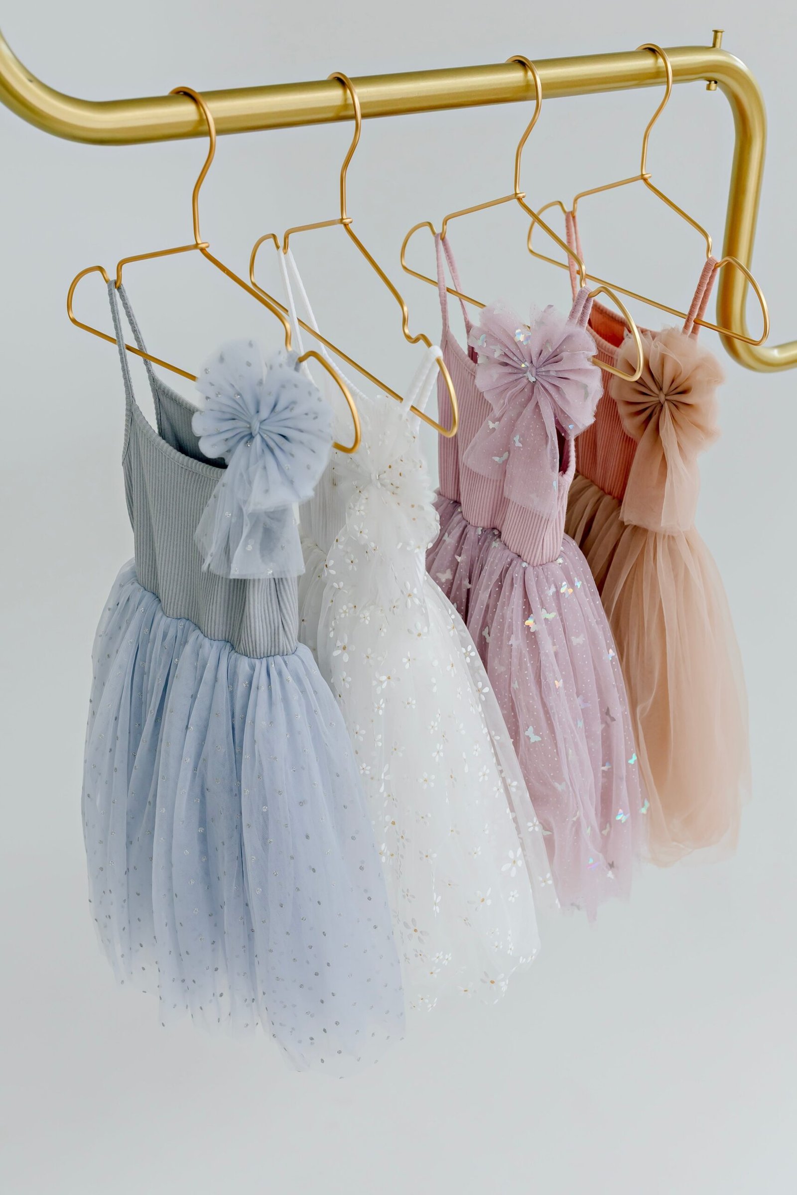 Ribbed Tulle Dress - Dusty Pink