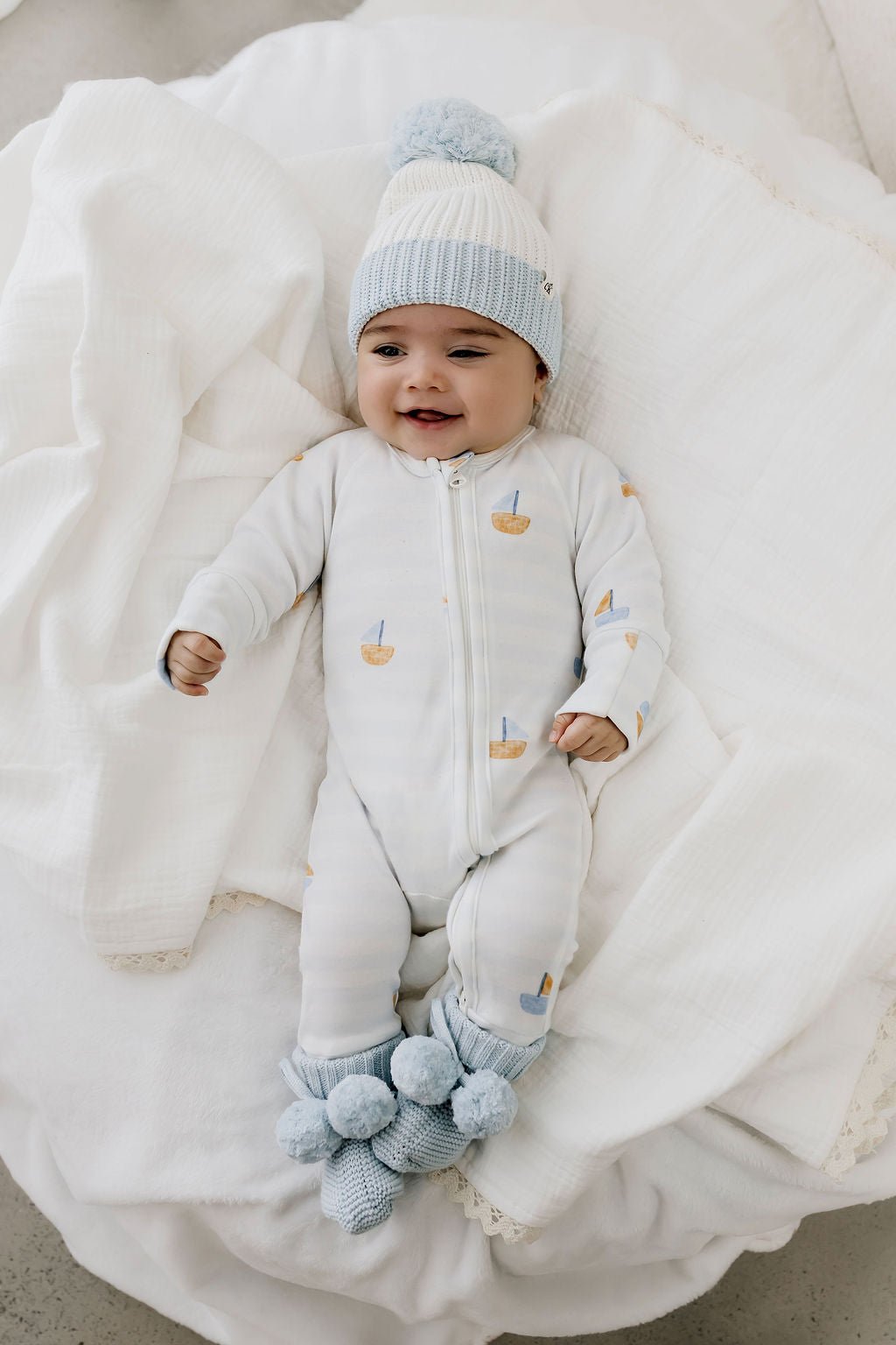 Baby Knit Beanie | Soft Blue