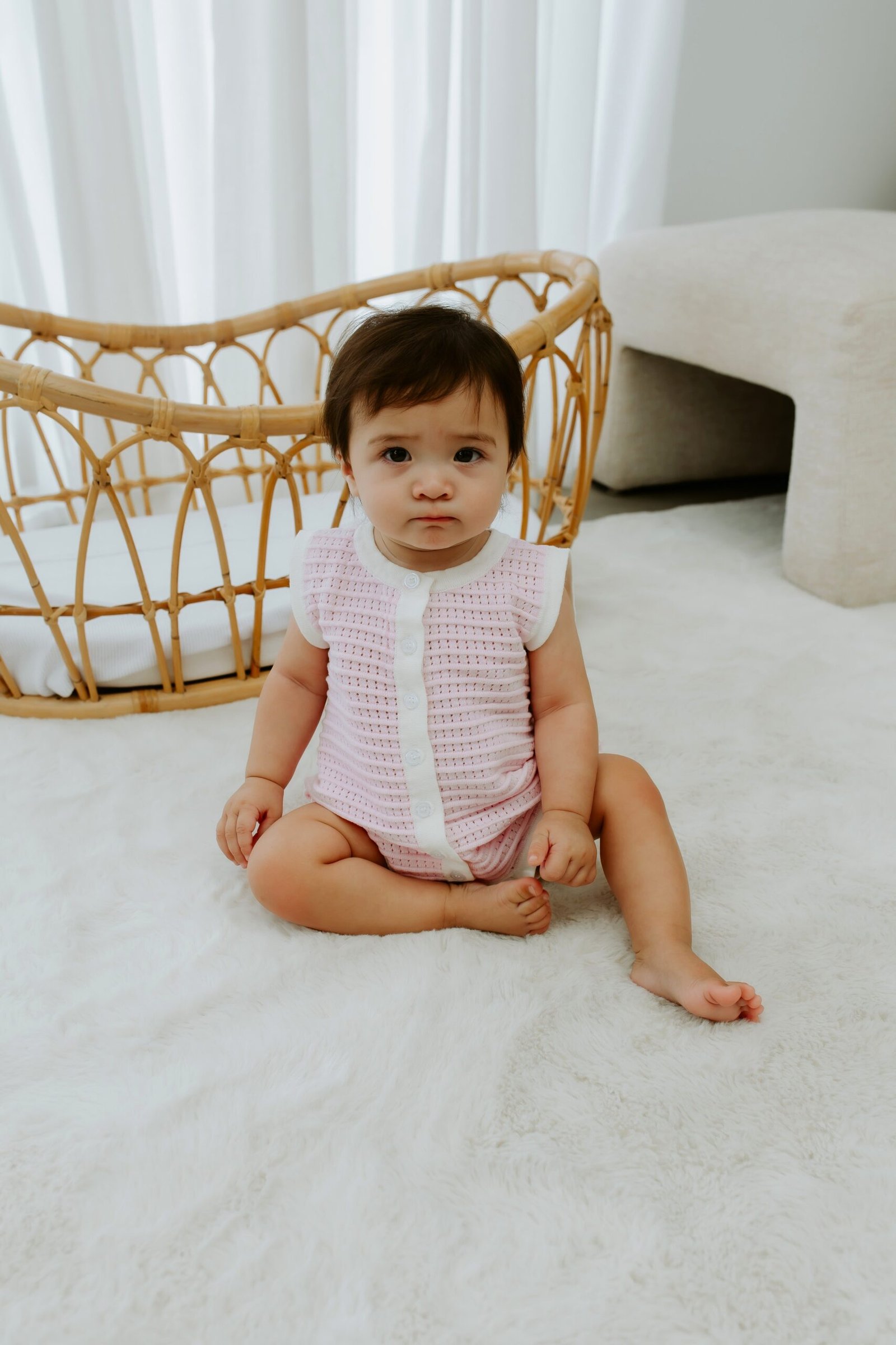 Breezy Knit Romper | Pink Coral