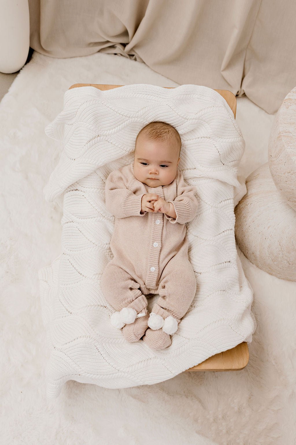Baby Knit Booties | Biscotti Poms