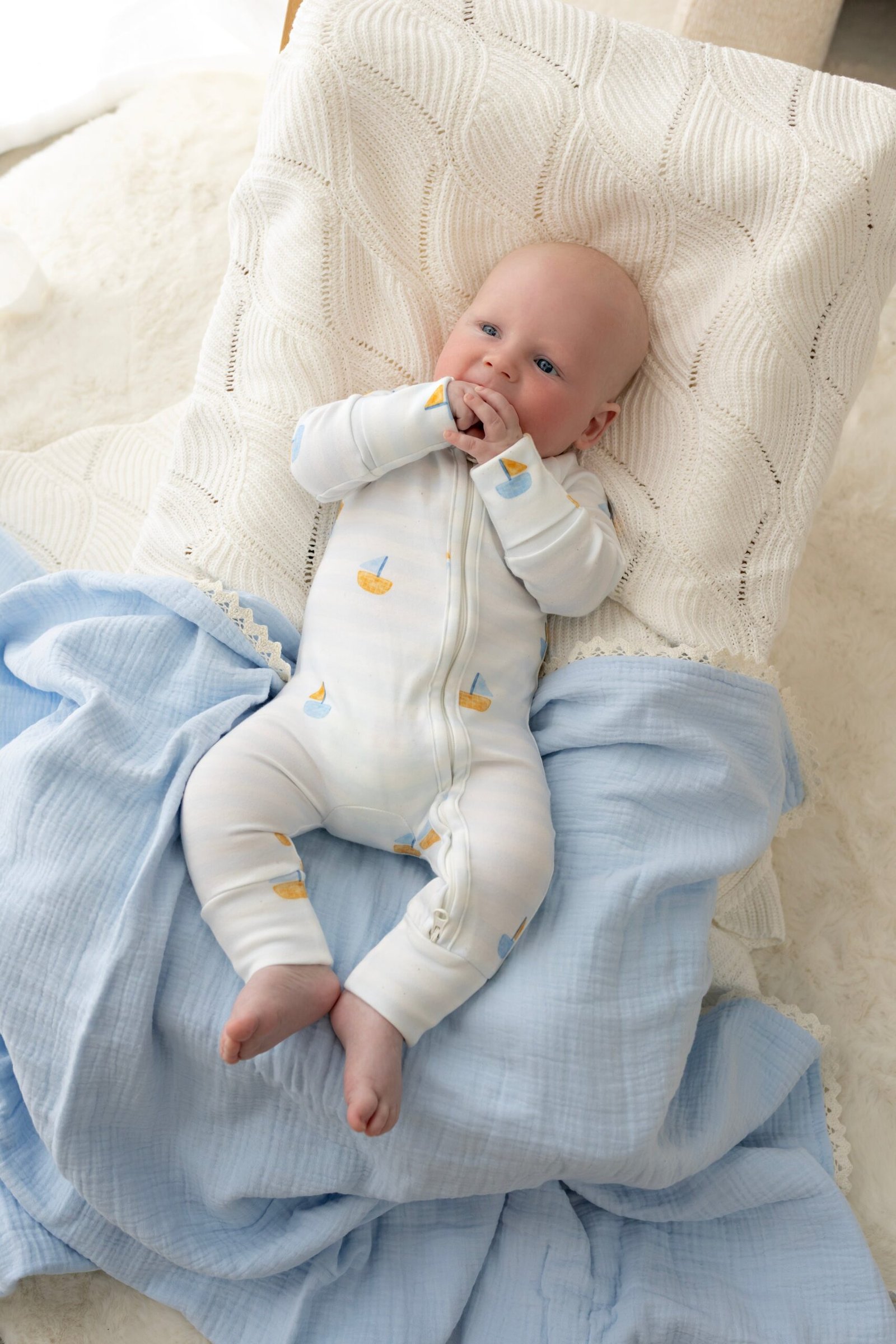 Classic Muslin Blanket | Soft Blue