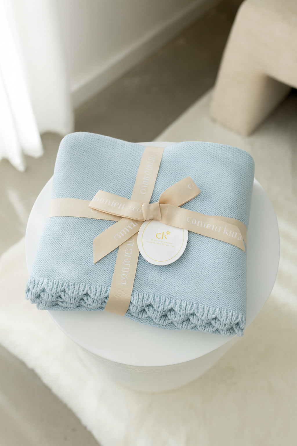 Heritage Knit Blanket | Traditional Blue