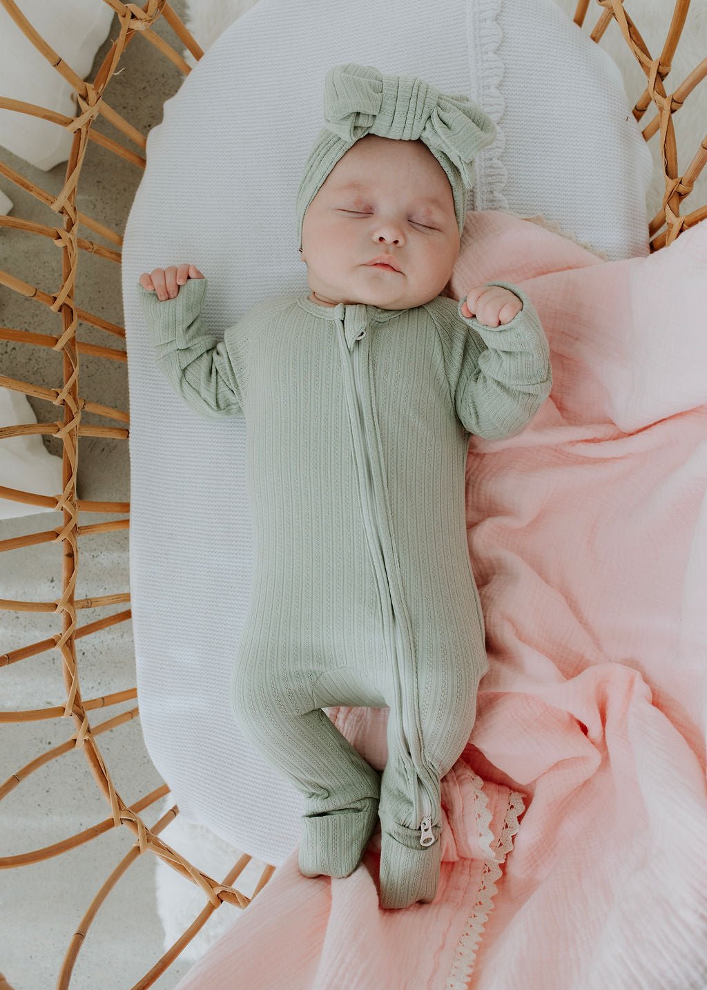 Sage Pointelle Zipsuit