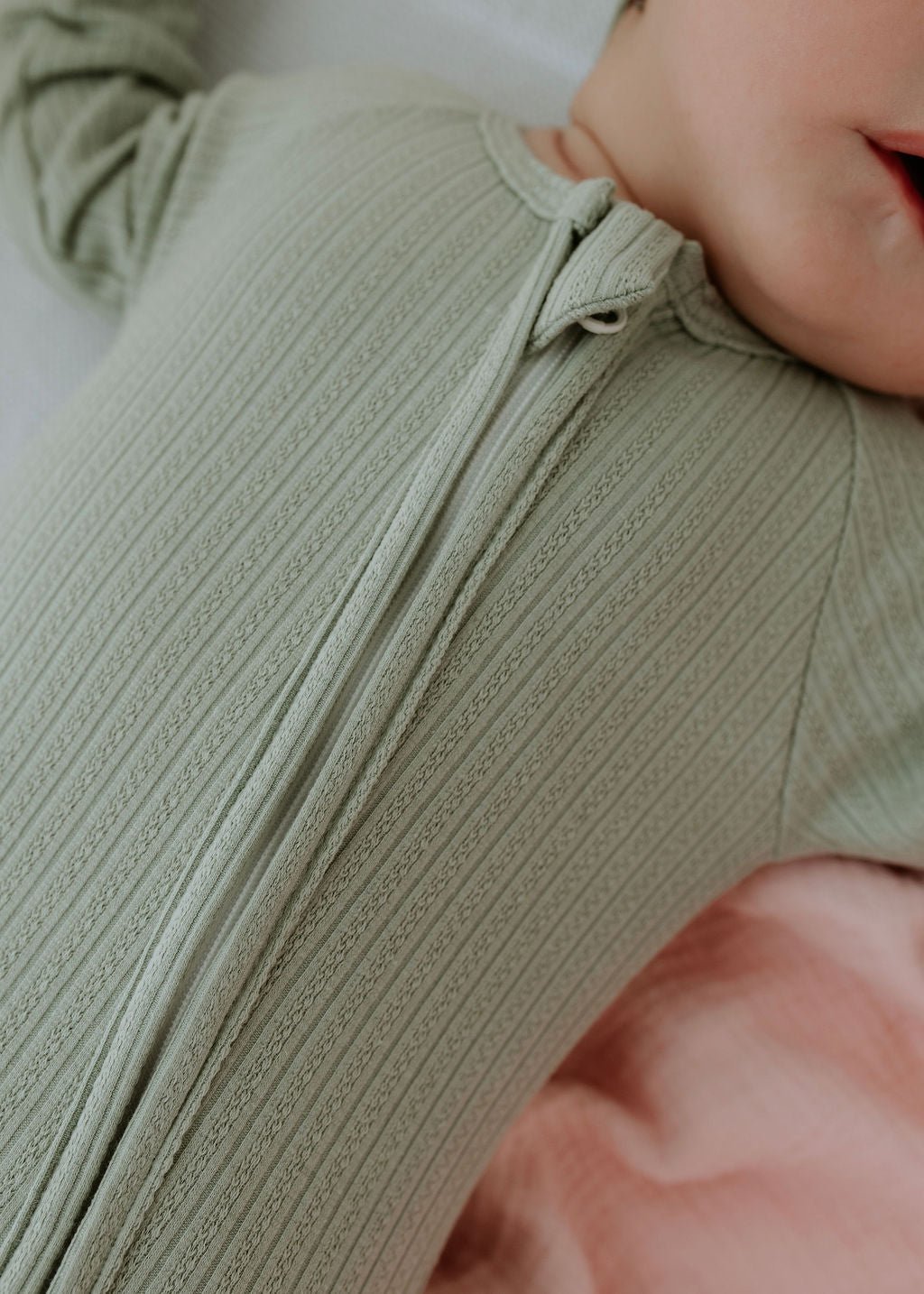 Sage Pointelle Zipsuit
