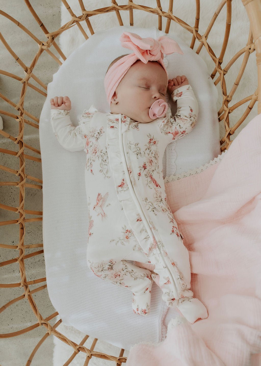 *Size Prem Left* Rose Garden - Bamboo Zipsuit