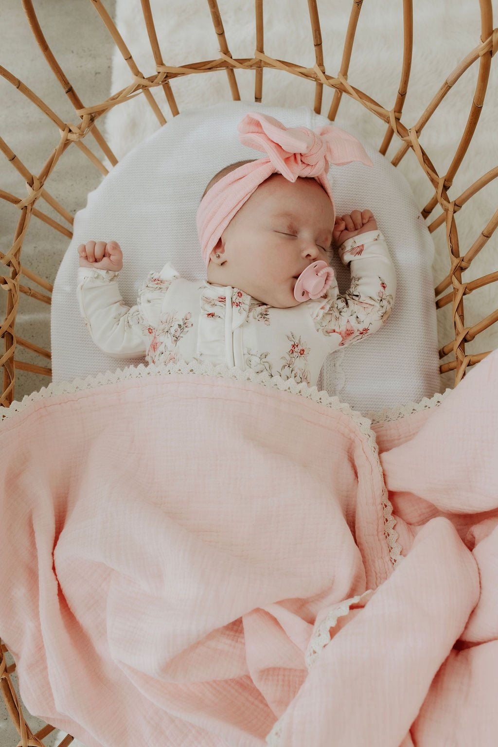*Size Prem Left* Rose Garden - Bamboo Zipsuit