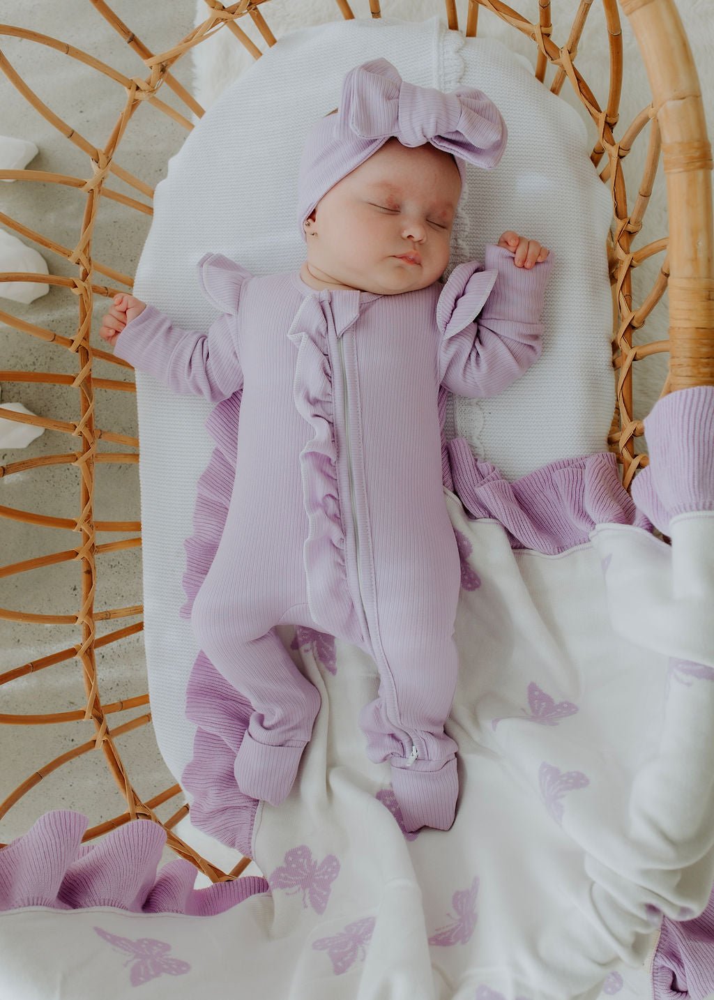 *Size Prem left* Lavender Ribb Zipsuit