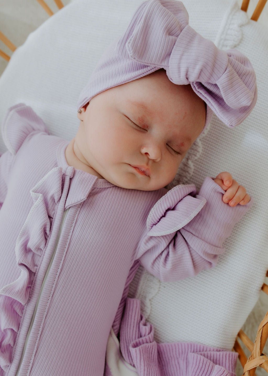 *Size Prem left* Lavender Ribb Zipsuit