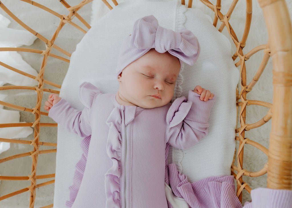 *Size Prem left* Lavender Ribb Zipsuit
