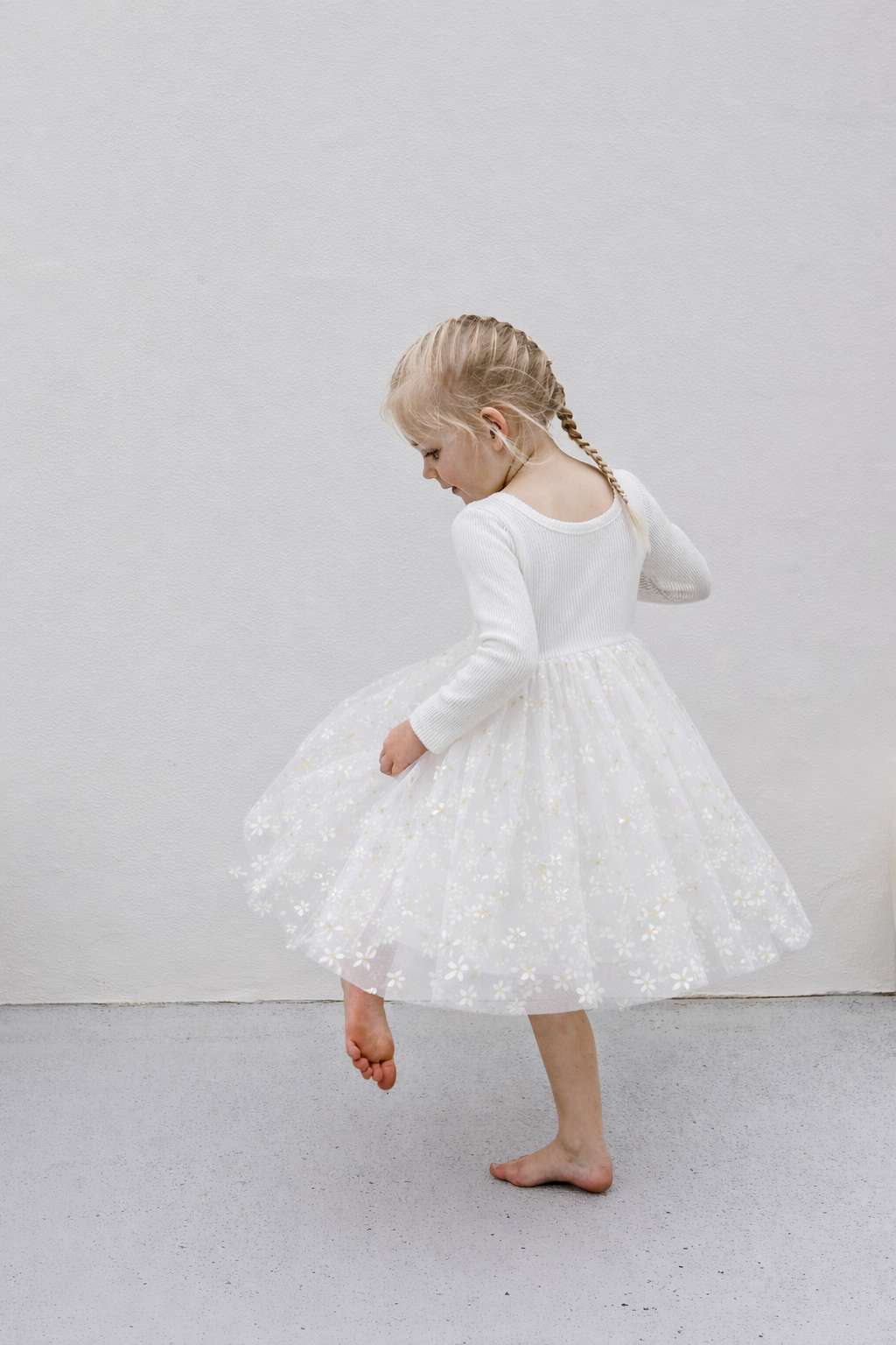 Golden Daisies - Long Sleeve Tulle Dress