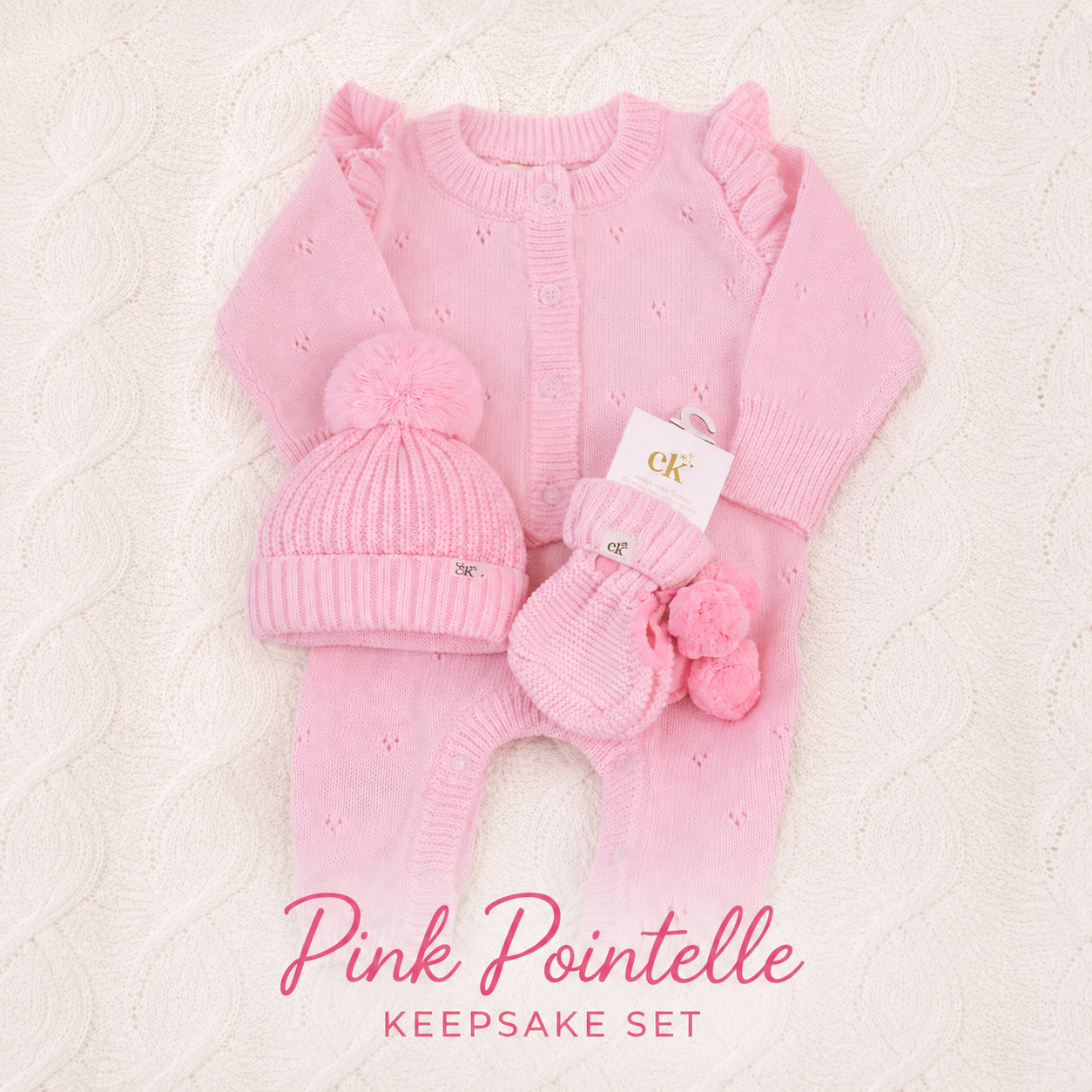 Pink Pointelle Keepsake Set