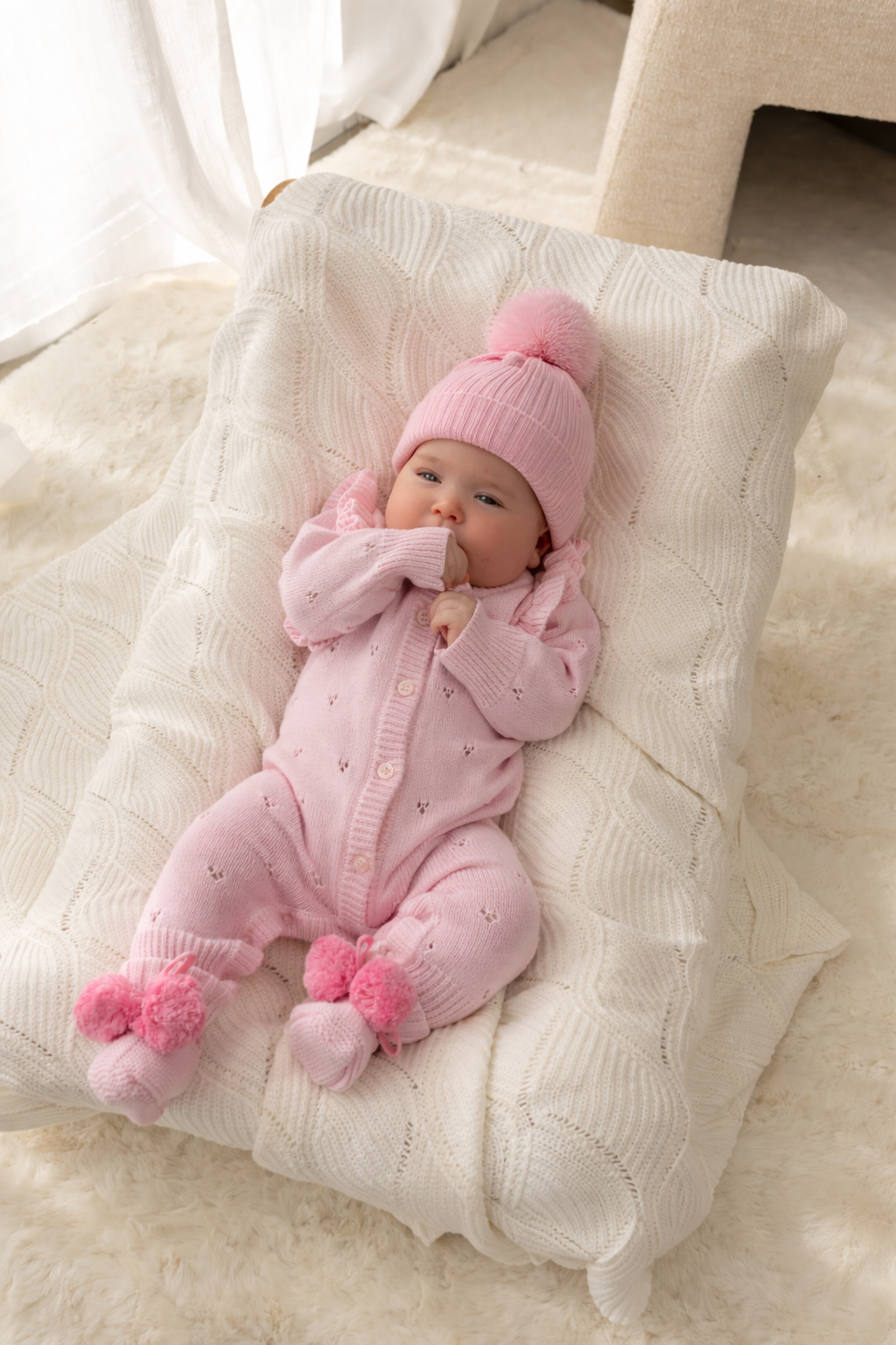 Pink Pointelle Keepsake Set