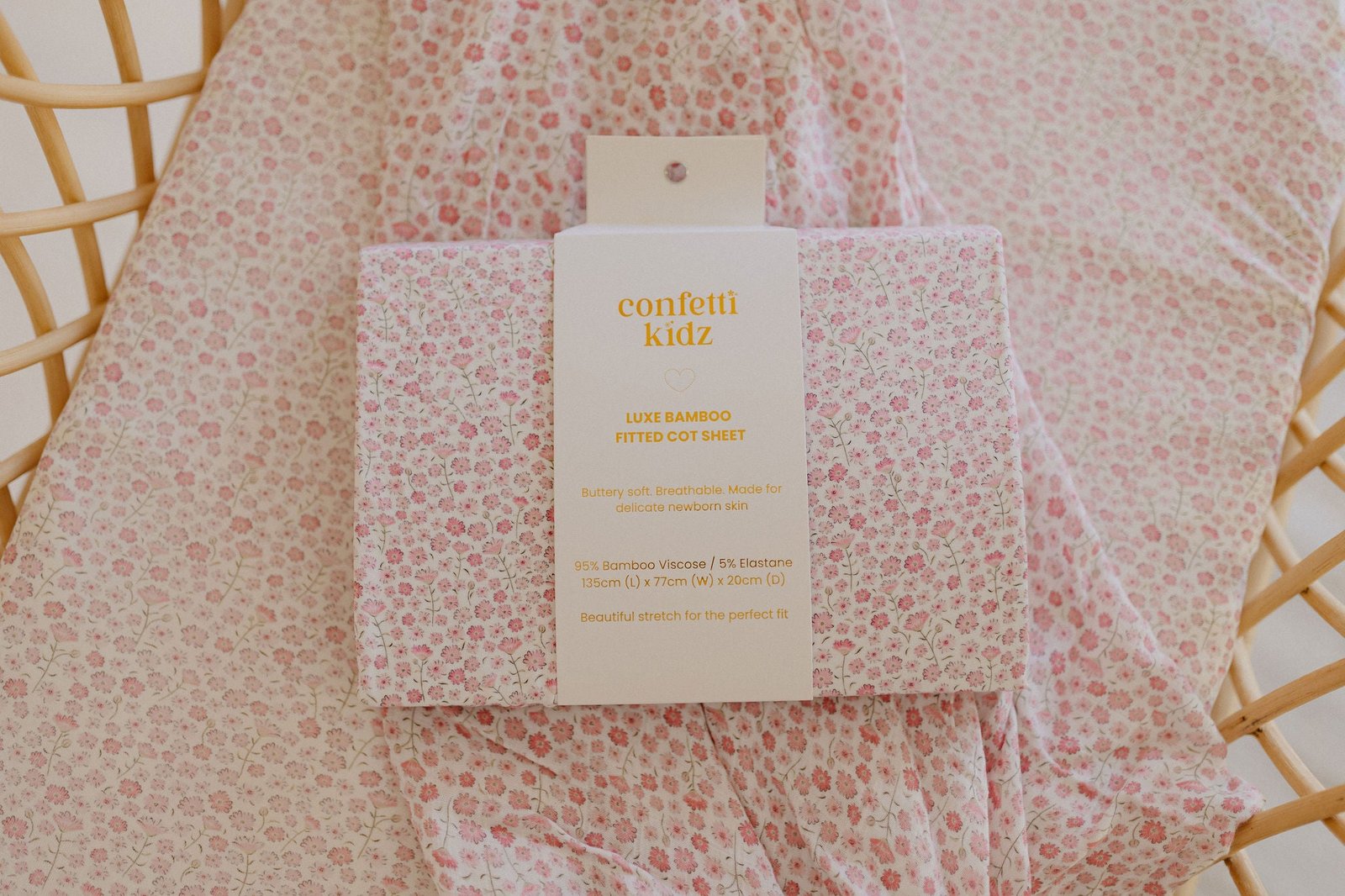 Seashell Bloom | Fitted Bamboo Cot Sheet