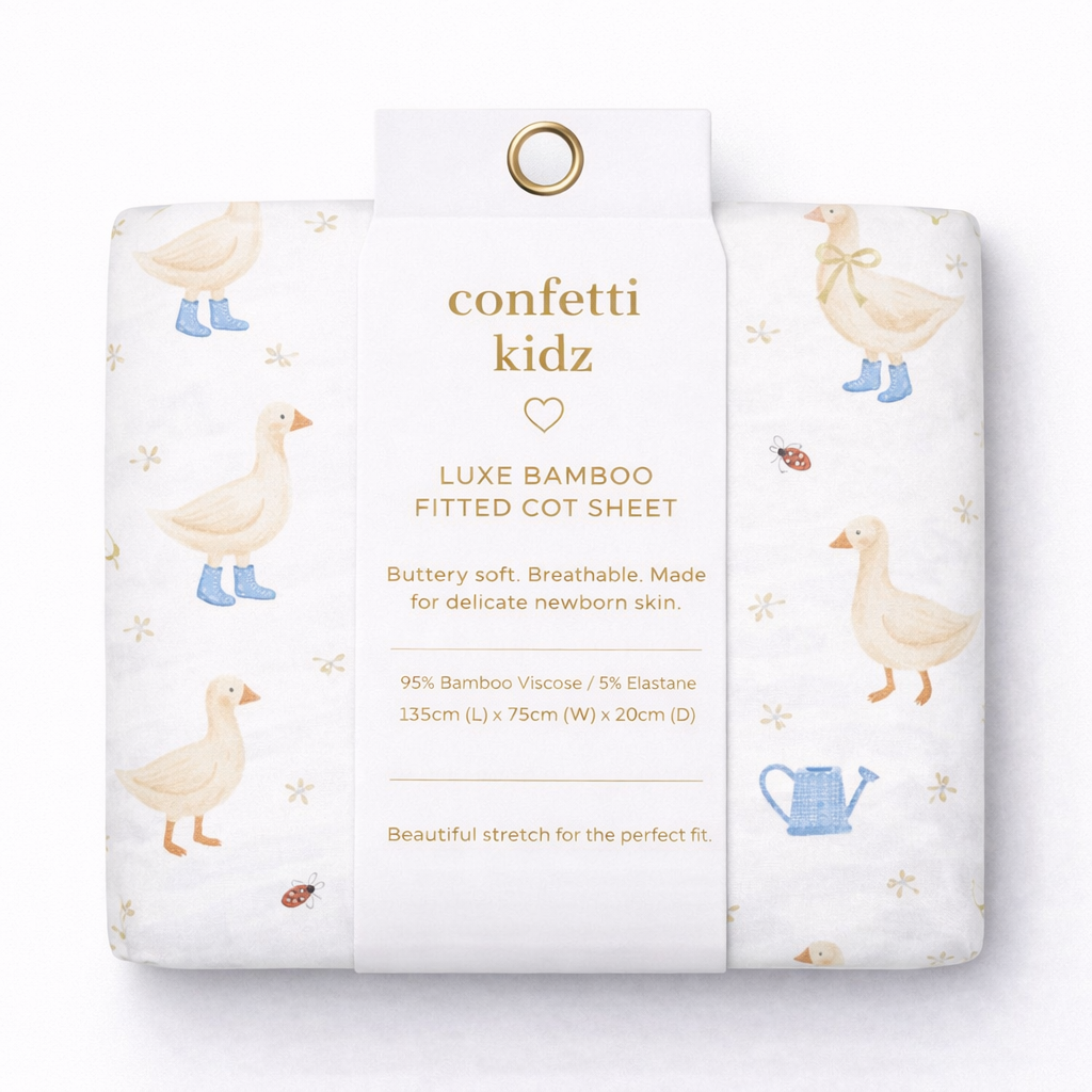 Country Goose | Fitted Bamboo Cot Sheet