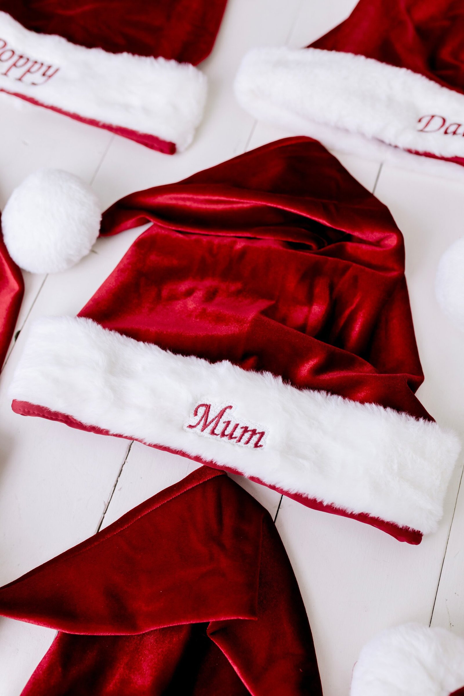 Luxe Personalised Family Santa Hats