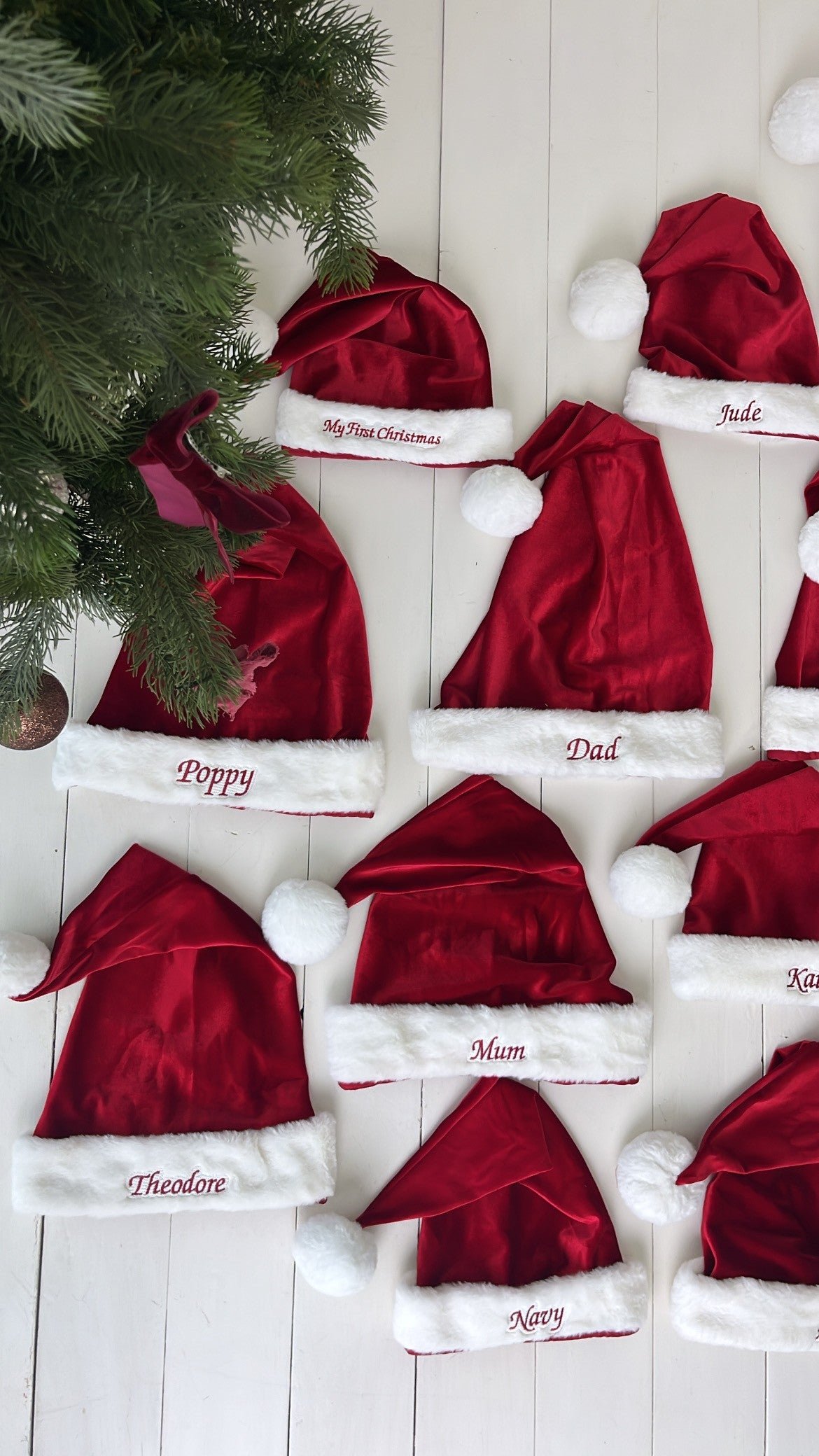 Luxe Personalised Family Santa Hats