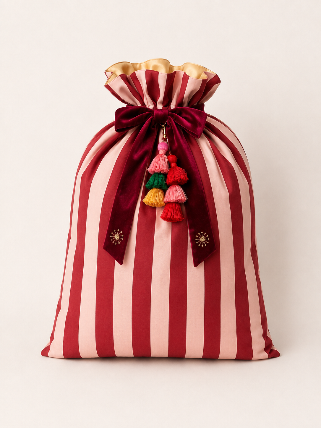 Heirloom Santa Sack | Mulberry Stripe